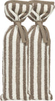 Meyco baby meyco kruikenzak - badstof jacquard fat stripe - taupe - 2-pack