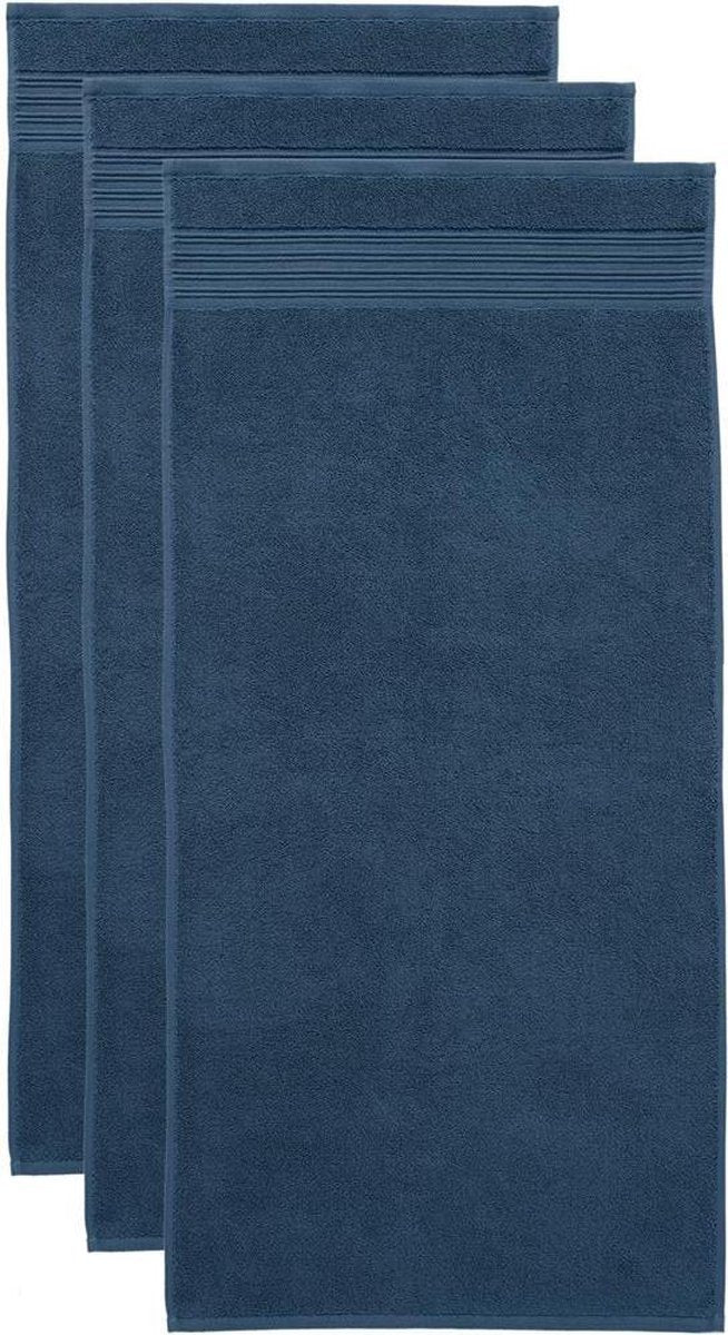 Beddinghouse juego de 3 toallas transparentes - 50x100 cm - azul oscuro -