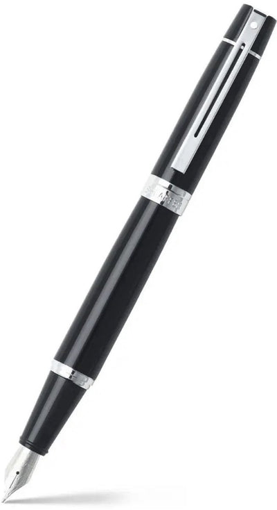 Penna stilografica Sheaffer 300 - e9312 - m - cromata nera lucida - sf-e0931253