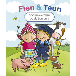 Fien Teun lee cuentos en la granja.