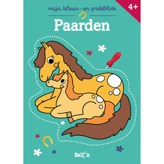 De ballon kleur en prikblok paarden