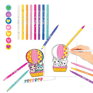 Libro de colores ylvi con plumas de fieltro