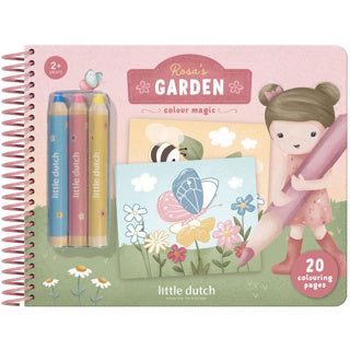 Magisch kleurboek little dutch rosa 30 pagina inclusief 3 krijtjes