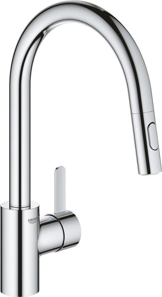 Rubinetto cucina Grohe eurosmart cosmopolitan - bocca alta - rotazione 360° - con doccetta estraibile e 2 tipi di getto - cromo