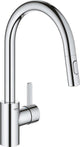 Rubinetto cucina Grohe eurosmart cosmopolitan - bocca alta - rotazione 360° - con doccetta estraibile e 2 tipi di getto - cromo