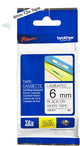 Nastro per etichette brother tze211 6mmx8m bianco e nero