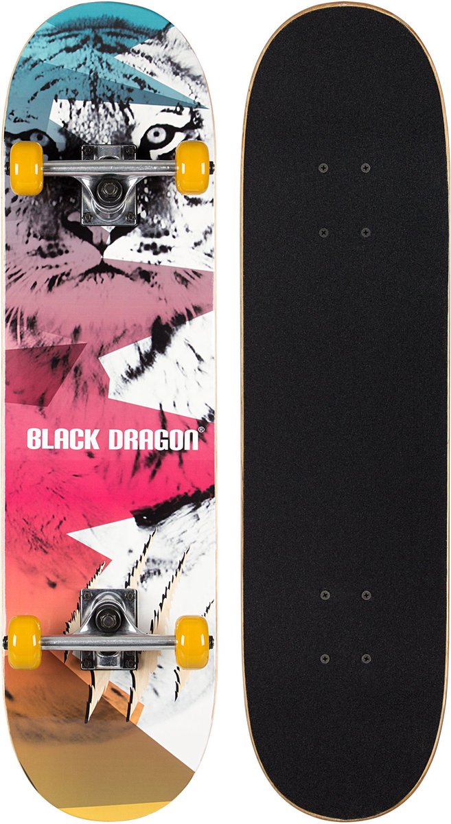 Monopatín Black Dragon - Street Natives - Blanco Rosa - 100 kg