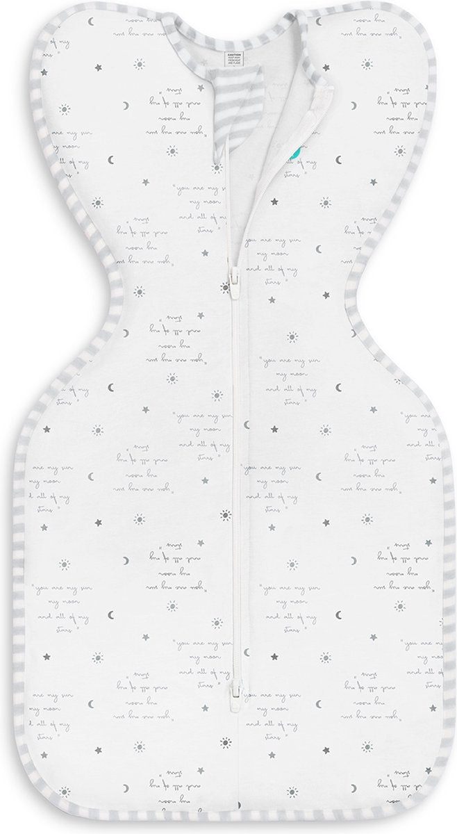 Love to dream ™ baby sleeping bag swaddle up™ - swaddling - baby 3-6 months - 6-8.5 kg - summer - 0.2 tog - white with text