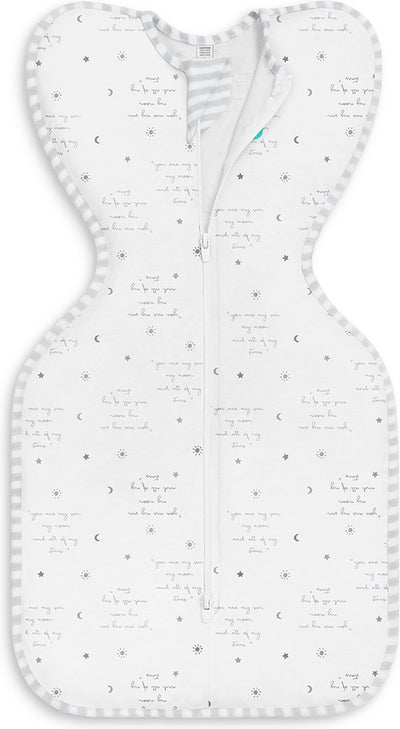 Love to dream ™ baby sleeping bag swaddle up™ - swaddling - baby 3-6 months - 6-8.5 kg - summer - 0.2 tog - white with text