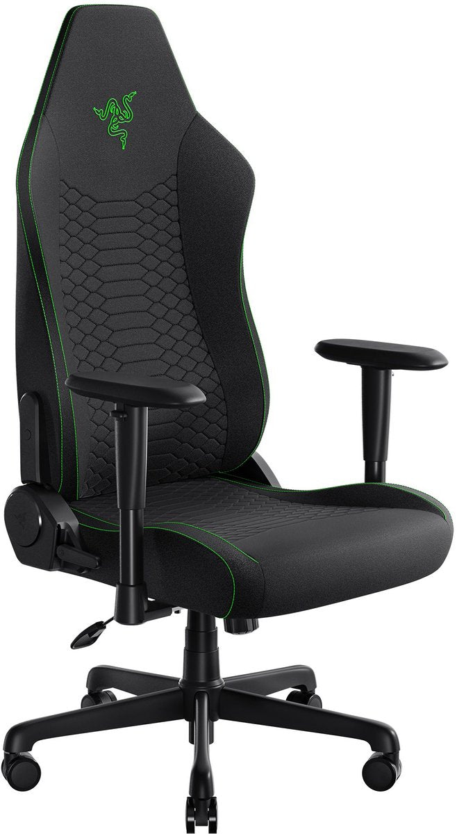Razer iskur v2 x - silla gaming - ángulo de respaldo 152° - ajustable - respaldo - ergonómico - tela negra