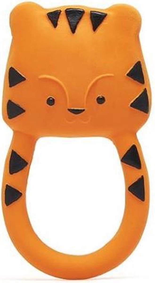 Lanco toys lanco rubberen bijtring - nalu de tijger - oranje