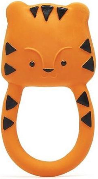 Lanco toys lanco rubber teething ring - nalu the tiger - orange