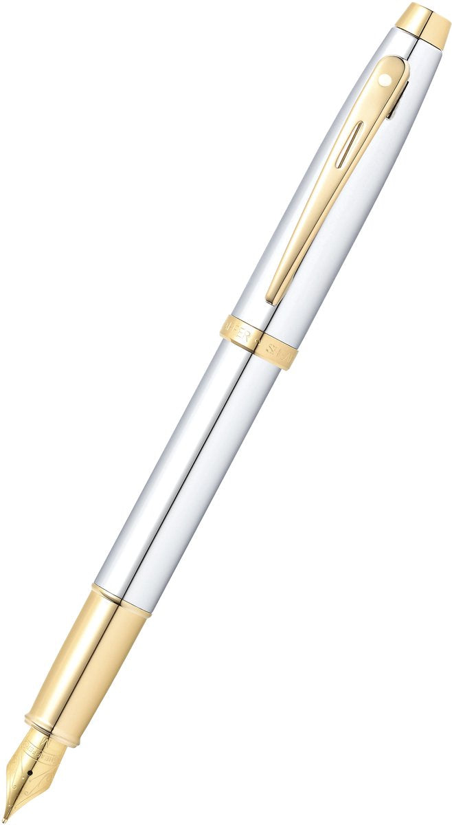 Penna stilografica Sheaffer - 100 e9340 - f - tono oro cromato lucido - sf-e0934043