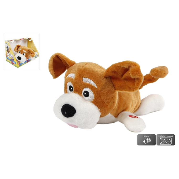 Peluche cane rotolante con suono 28 cm