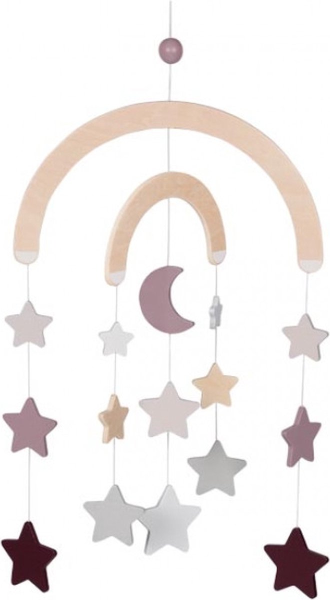Goki Wooden Baby Mobile Starry Sky Pink