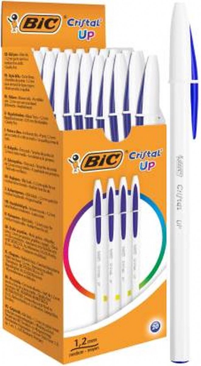 Bolígrafo bic cristal up azul 0,35 mm
