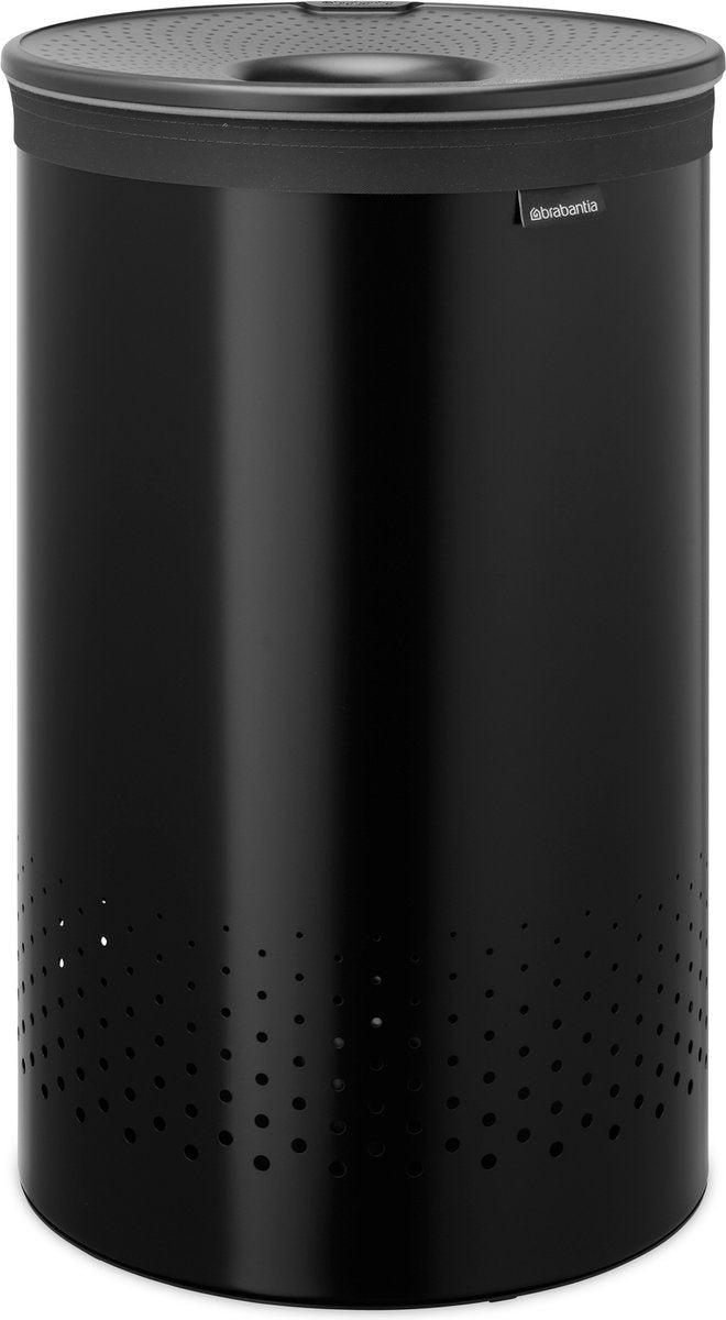 Brabantia wasmand - met deksel - 60 l - matt black dark grey