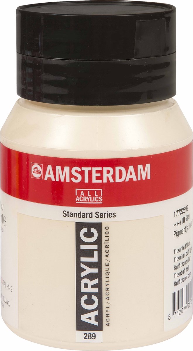 Pintura acrílica serie estándar Amsterdam bote 500 ml titanio buff light 289