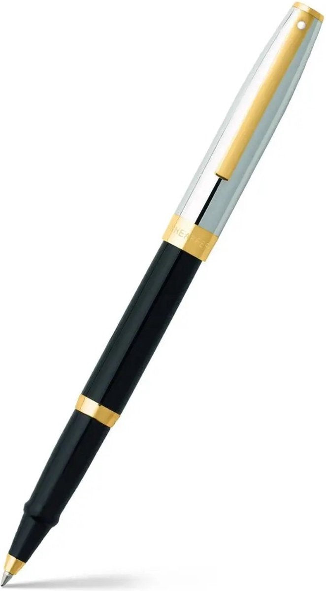 Roller Sheaffer - sagaris - negro brillante con cromo y oro - punta m - color de escritura negro - sf-e1947551