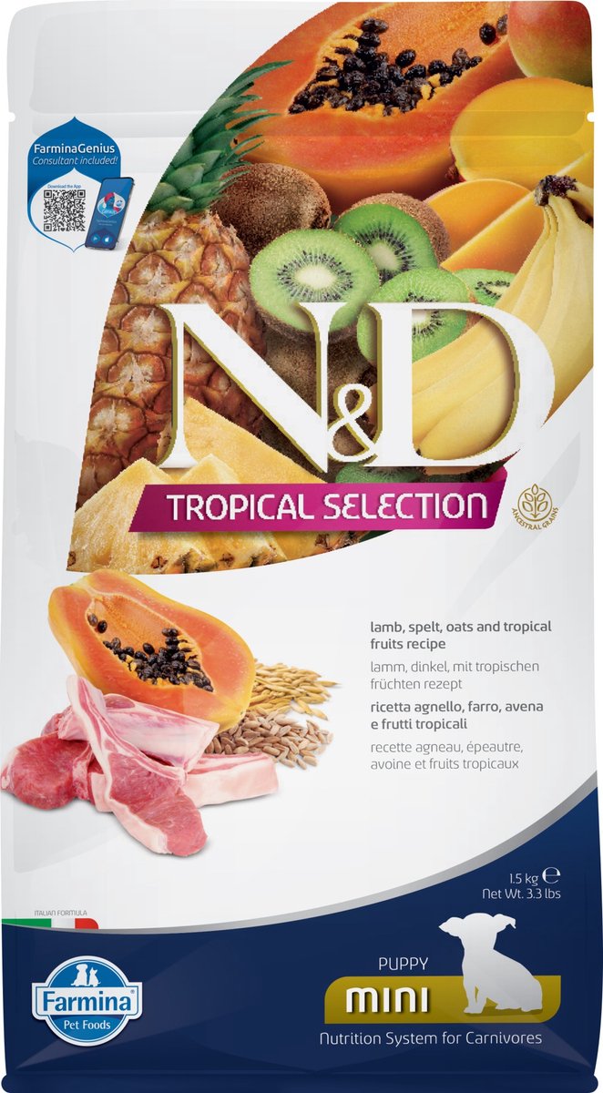 Farmina n d dog tropical selection lamb puppy mini 1,5 kg