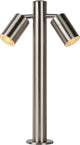 Lucide arne-led - lampada da terra - ø 6.3 cm - led - gu10 - 2x5w 2700k - ip44 - cromo opaco