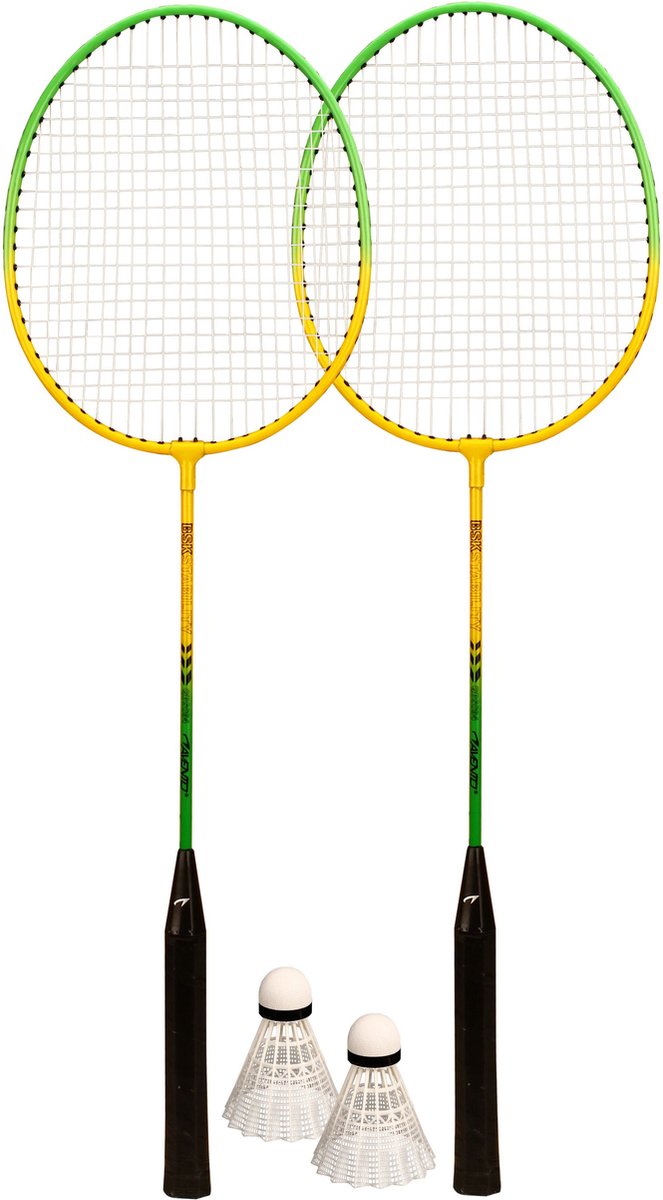 Avento badminton set - gehard staal - groen geel