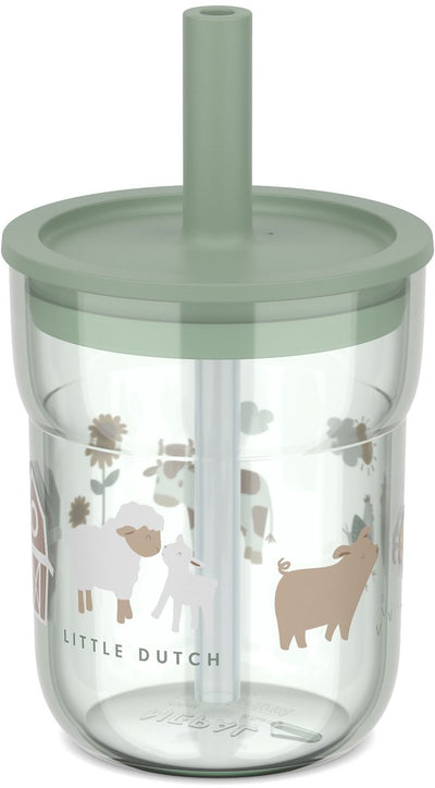 Mepal mio tazza per bambini con cannuccia olandese - 250 ml - facile da tenere in mano - stoviglie per bambini - piccola fattoria