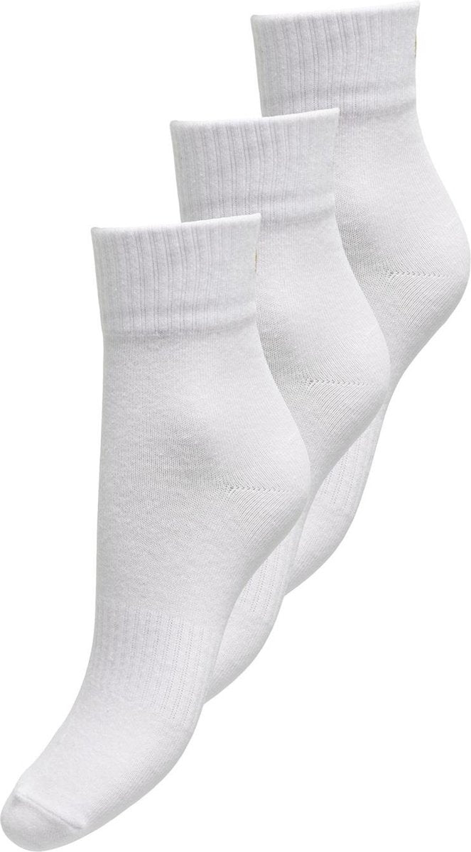 Calcetines de 3 piezas para mujer Only tenis con forma de corazón blanco