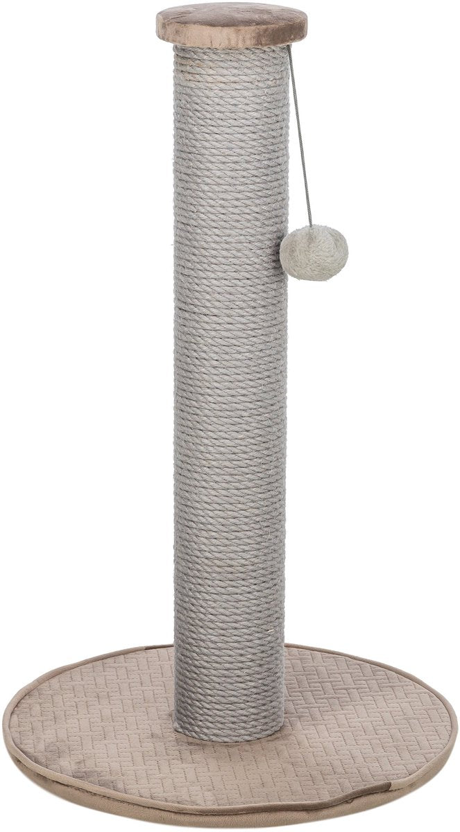 Trixie rascador taupe - envoltura de yute, modelo compacto 38x38x64 cm - revestimiento de felpa