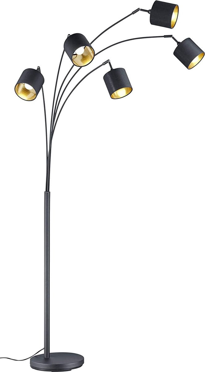 Lámpara de pie Rl live your light reality tommy - negro - color dorado - excl.5xe14 - ip20 - h200cm