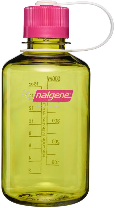Nalgene - botella de boca estrecha - botella para beber - botella de agua - 500 ml - escarola con sustentación púrpura fucsia ¡nueva!