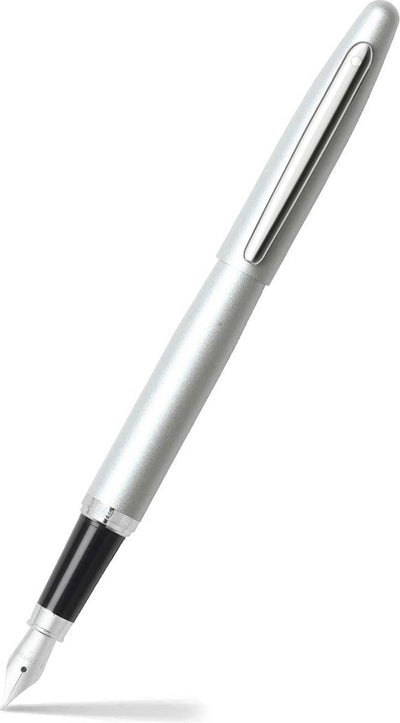 Pluma estilográfica Sheaffer - vfm - negro y plateado con cromo - punta m - color de escritura negro - sf-e0940053