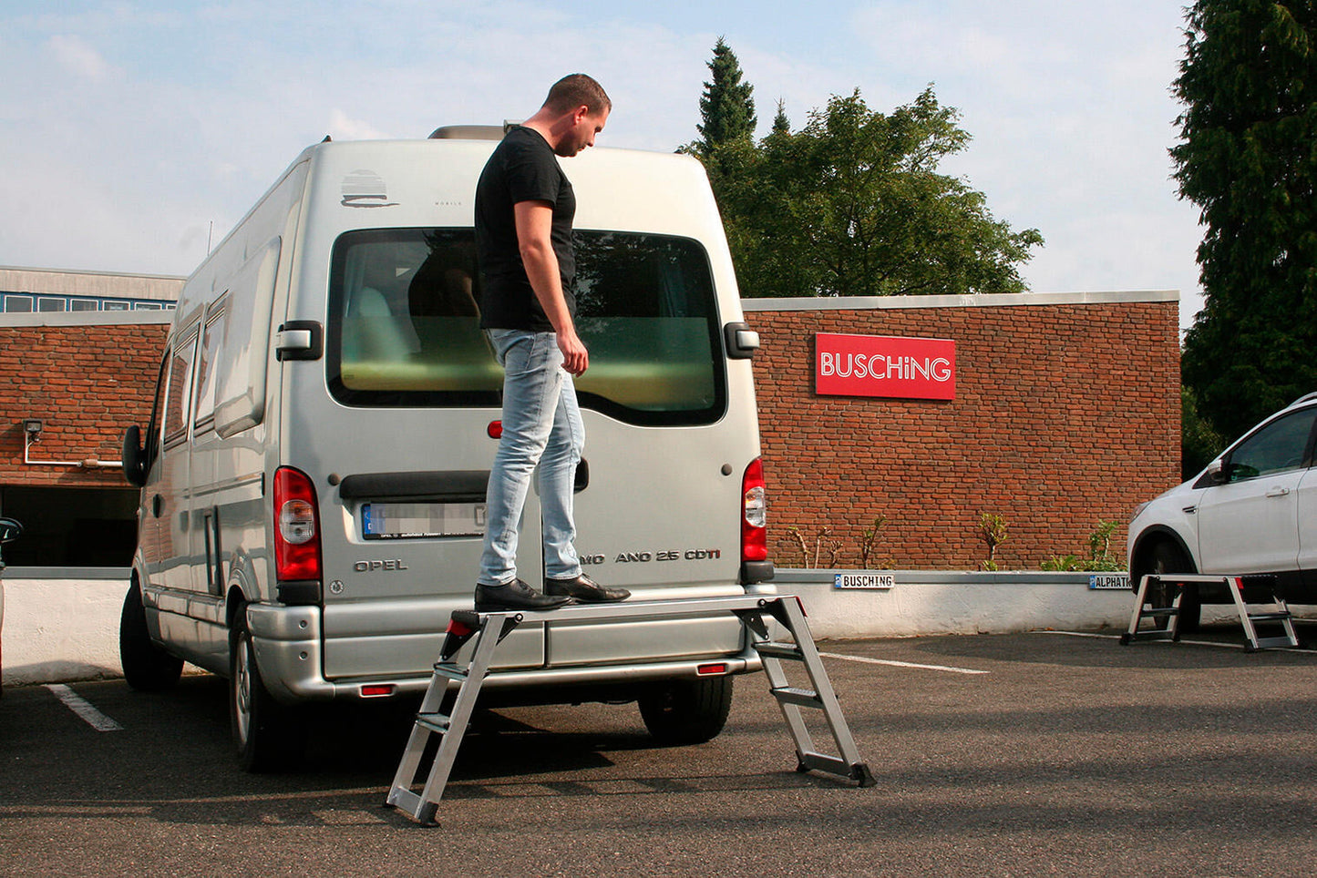 Plataforma de trabajo de Busching Alu L Bisagra Anti-Slip
