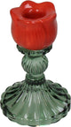 Hd collection kandelaar tulp glas 8x8x12cm