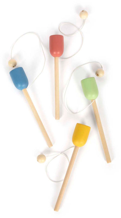 Piccole piede di legno cattura il set di palline, set di 4