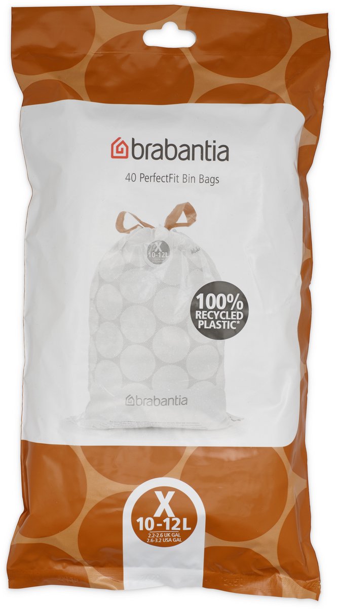 Sacchi spazzatura Brabantia Perfectfit - 10 12 l - codice x - 40 pezzi