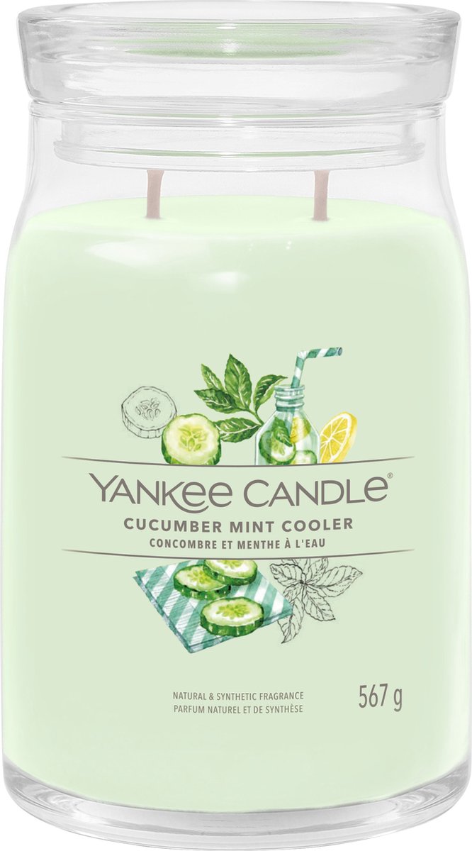 Yankee candle - cucumber mint cooler large jar scented candle - 90 burning hours - two wicks