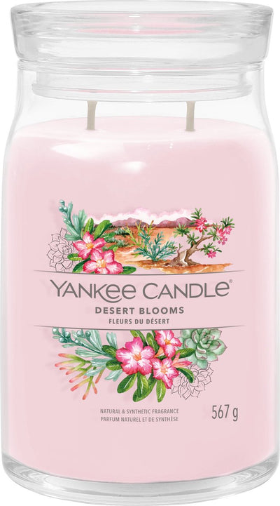 Yankee candle - desert blooms large jar geurkaars - 90 branduren - twee lonten