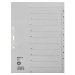 Leitz 1233 pestañas grises, 1 juego