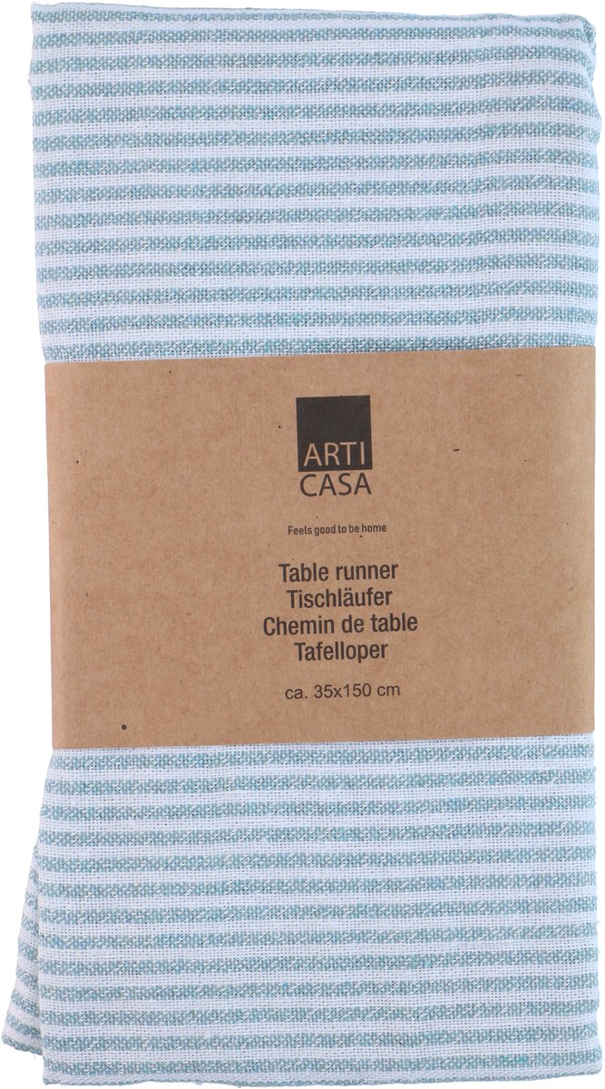 Runner da tavolo Arti casa 35x150 cm - runner da tavolo a righe blu - runner da tavolo per tavolo da pranzo - decorazione da tavolo allungata - blu e bianco