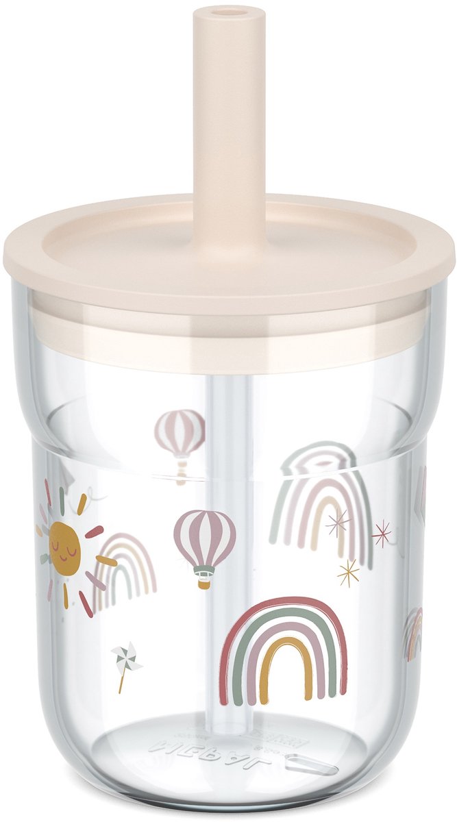 Vaso infantil con pajita Mepal mio - 250 ml - fácil de sostener - vajilla infantil - Sunshine Rainbow
