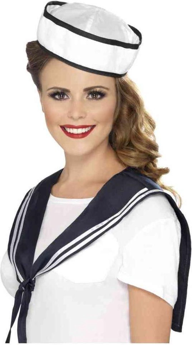 Conjunto de disfraces de carnaval marineros marineros de Smiffys - blanco azul marino - ropa de vestir mujeres hombres