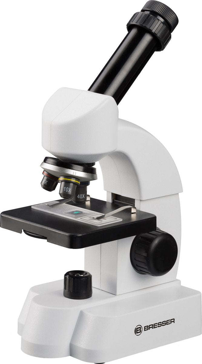 Microscopio Bresser junior - 40-640x - equipo experimental y adaptador para teléfono inteligente - microscopio de luz transmitida