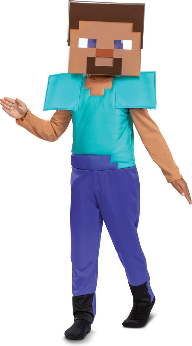 Disguise minecraft (mojang), steve fancy dress, maat m (7-8 jaar), jongens