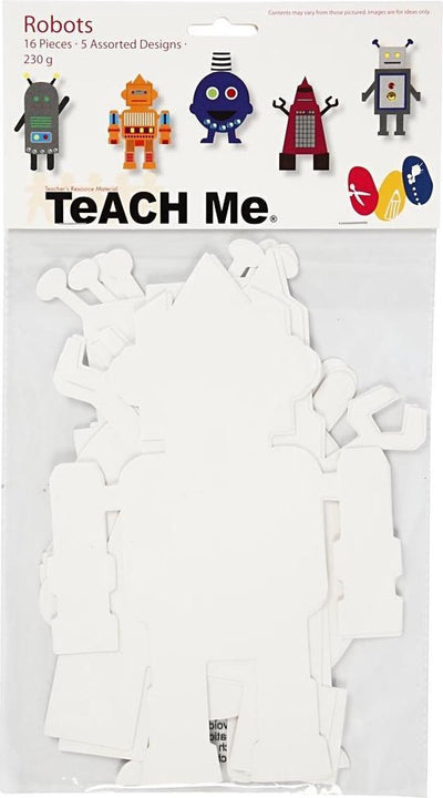 Robot Creative Company, H: 22.5-24 cm, B: 15-16 cm, 230 gr, bianco, 16 pezzo 1 scatola