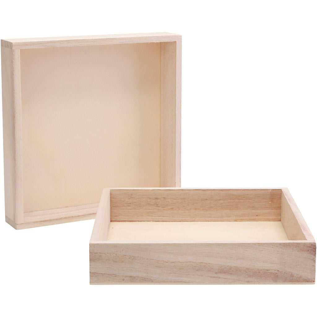 Cornice in legno con bordo, dimensioni 16,2x16,2x3 cm, 10 pezzi, 1 scatola