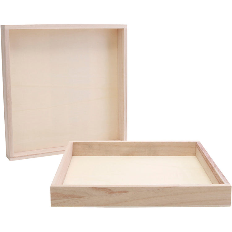 Cornice in legno con bordo, dimensioni 24,5x24,5x3 cm, 10 pezzi, 1 scatola