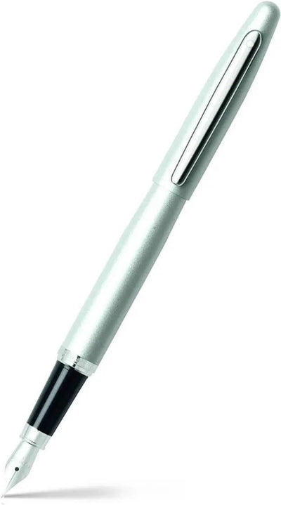 Penna stilografica Sheaffer - vfm - nera e argento con cromo - pennino f - colore scrittura nero - sf-e0940043