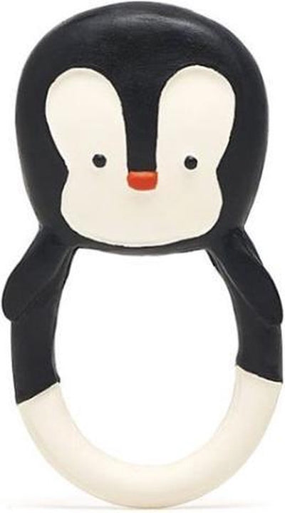 Lanco toys lanco rubber teething ring - nui the penguin - black - white