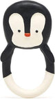 Lanco toys lanco rubberen bijtring - nui the pinguin - zwart - wit